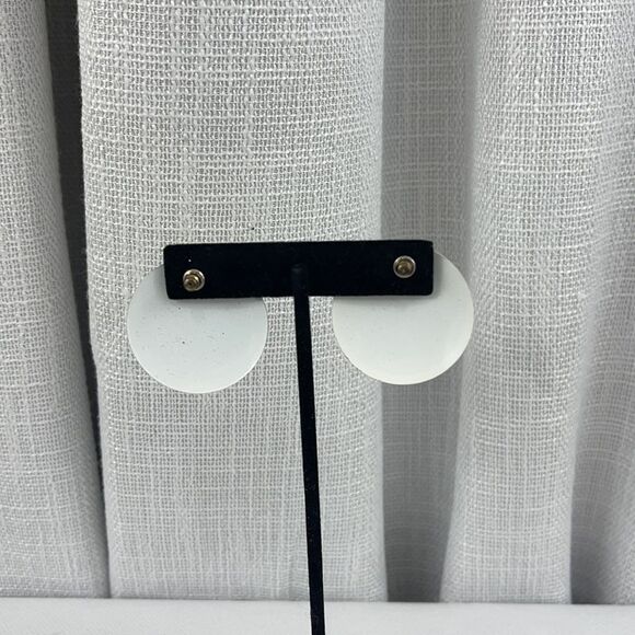 Vintage disk enamel earrings - Picture 3 of 4